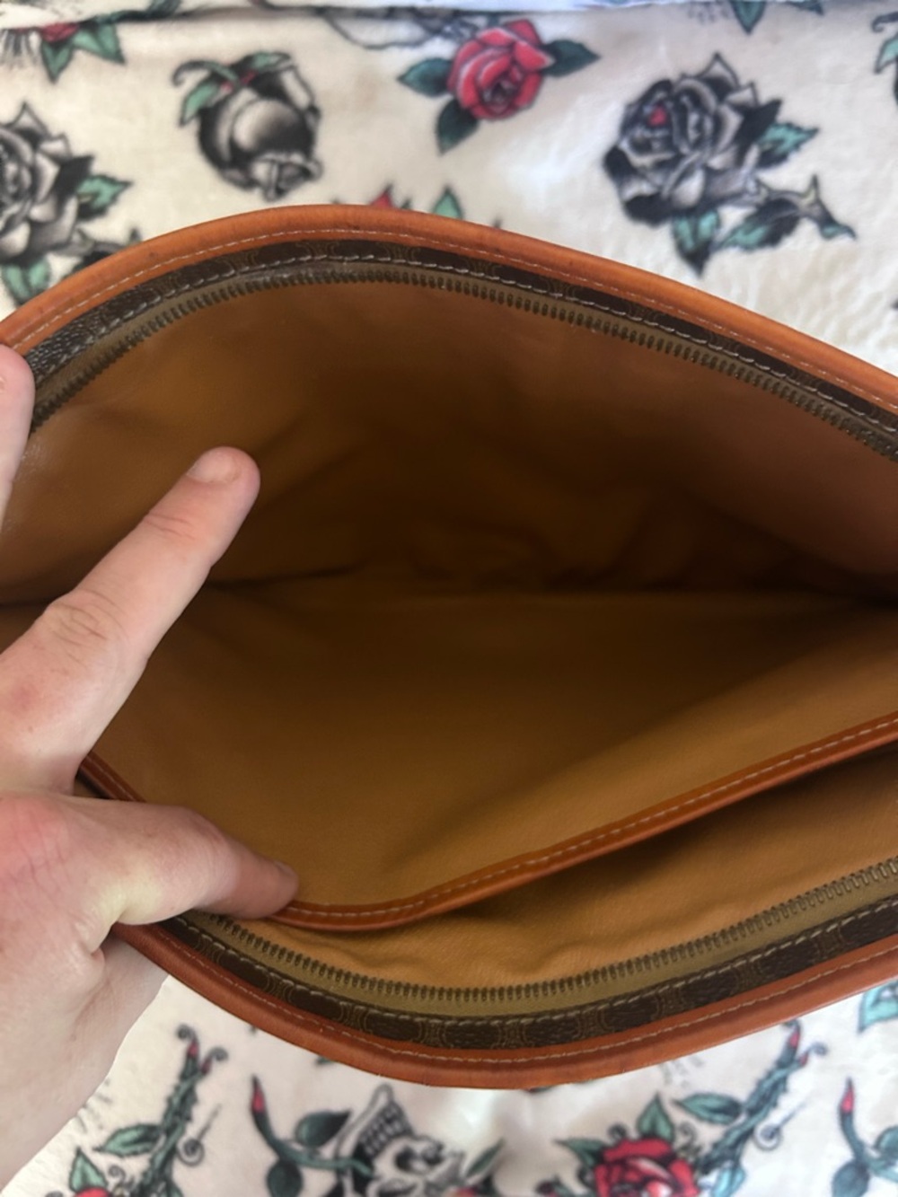 Vintage Celine Triomphe Macadam Portfolio Document Clutch Hand Bag - DM93 - Picture 12 of 16